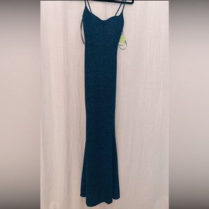 Dark teal sparkley prom dress from Windsor. Size XS.